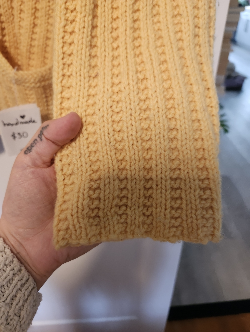 Handmade Relaxed Fit Yellow Sweater | Sustainable Bamboo Wool - Picture 7 of 8